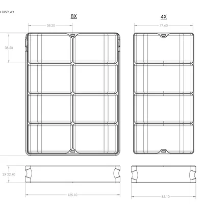 Khay lắp ráp 4x và 8x với nắp trượt đảo ngược