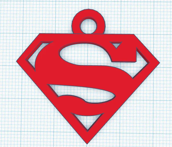 Móc khóa hình biểu tượng Superman 3D - Image 1