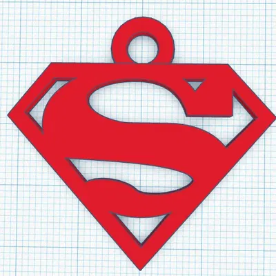 Móc khóa hình biểu tượng Superman 3D