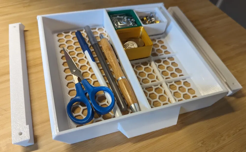 Hộp kéo dưới bàn kết hợp với ngăn Gridfinity 2x4 - Image 4