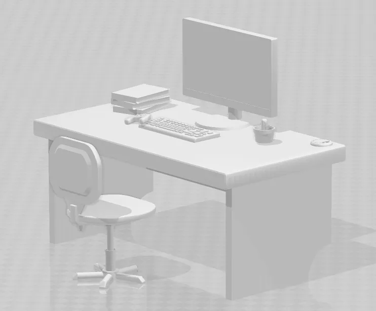 Bàn làm việc cho búp bê với ghế ngồi cho máy tính - Image 2