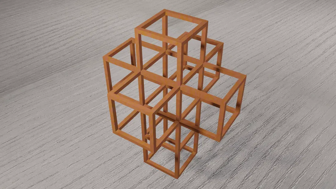 Hình chiếu phẳng của khối lập phương bốn chiều - Image 1