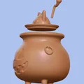 Nồi thuốc Halloween hình bí ngô với nắp mèo - Thumbnail 2