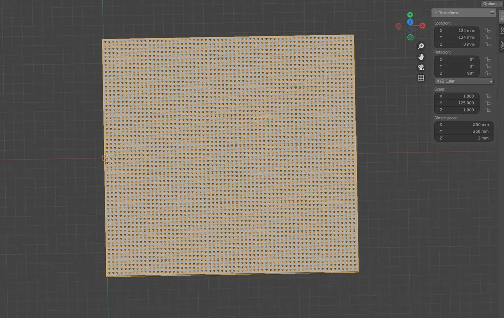 Lưới Griglia 25x25cm với lỗ 2mm - Image 1