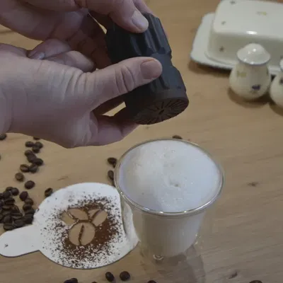 Máy rắc bột cacao cho cà phê trang trí