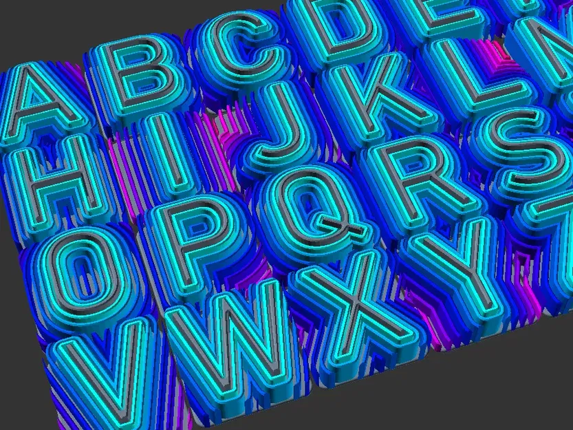 Chữ cái FontWave với sóng nước và màu sắc filament độc đáo - Image 2