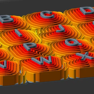 Chữ cái FontWave với sóng nước và màu sắc filament độc đáo