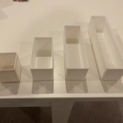 Khung và hộp chứa "Gridfinity Like" phù hợp với ngăn kéo IKEA Ale...