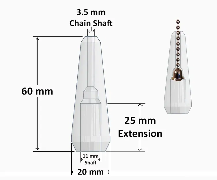 Móc kéo dây cho đèn shop lớn, phát sáng trong bóng tối - Image 2