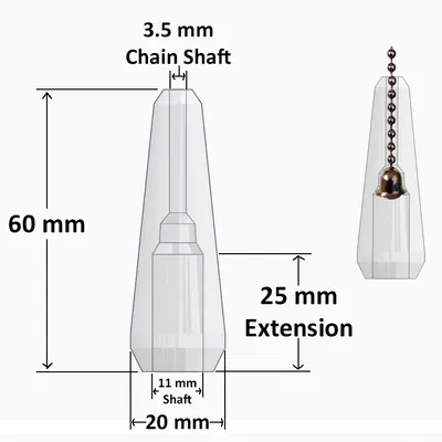 Móc kéo dây cho đèn shop lớn, phát sáng trong bóng tối