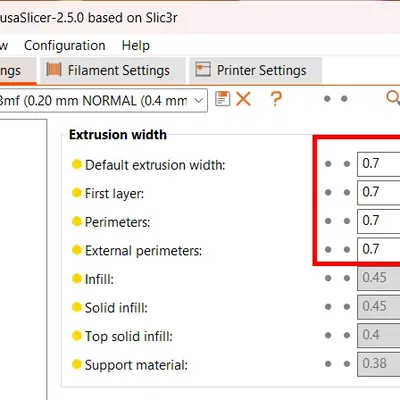 Cấu trúc thử nghiệm tốc độ đùn tối đa cho máy in 3D