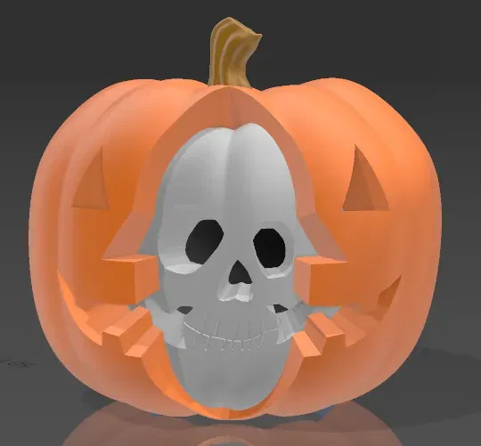 Hộp sọ bí ngô trong đèn lồng Halloween - Image 1