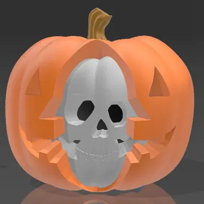 Hộp sọ bí ngô trong đèn lồng Halloween