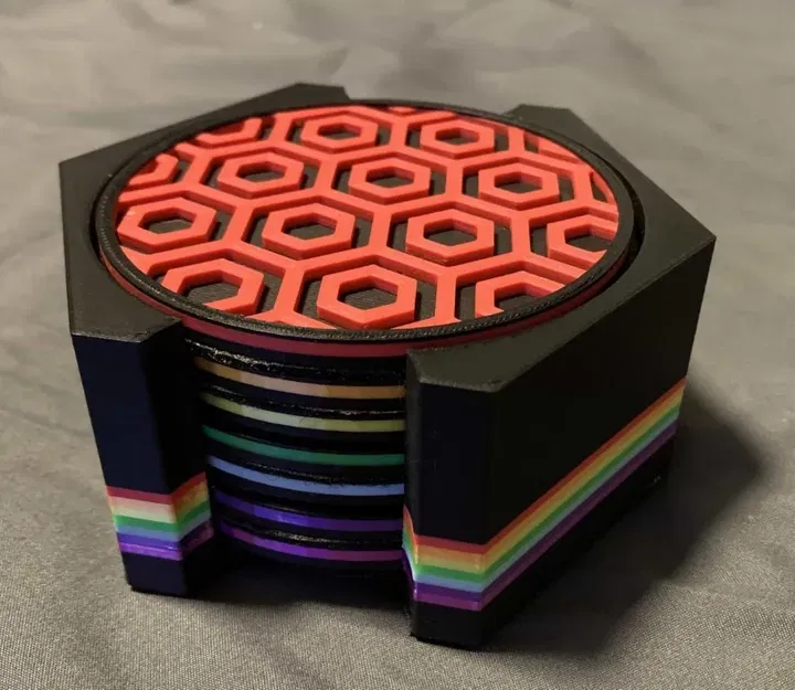 Bộ đế ly hình lục giác với giá đỡ - Image 1