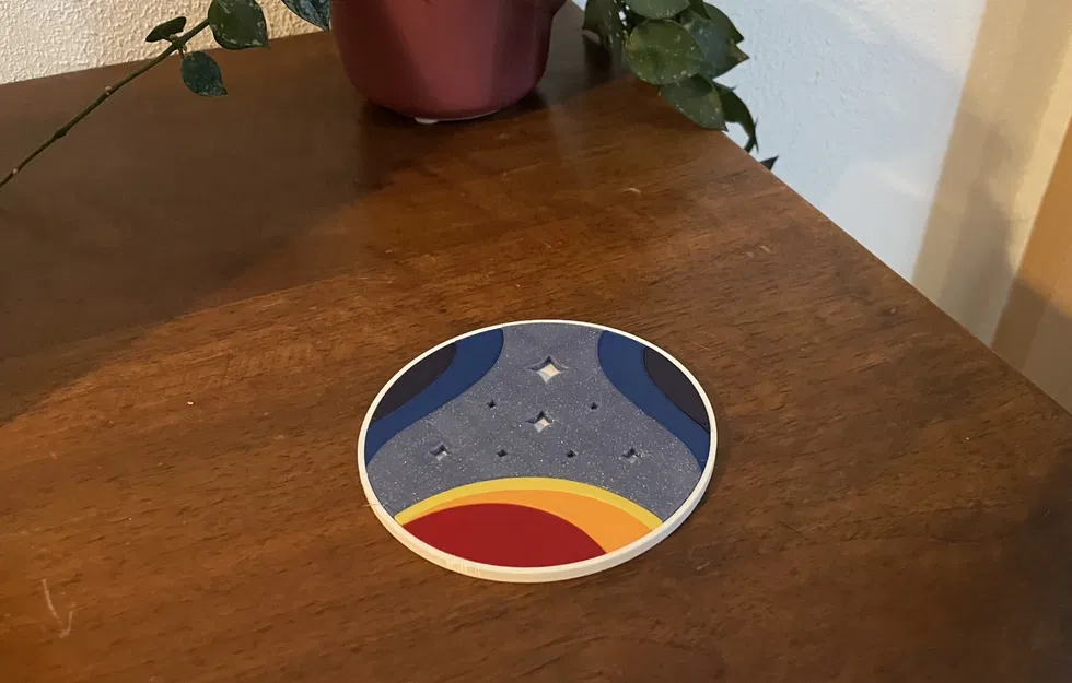 Đế lót ly đa phần với biểu tượng Hệ sao Starfield - Image 3