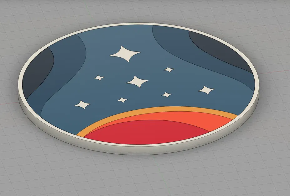 Đế lót ly đa phần với biểu tượng Hệ sao Starfield - Image 4