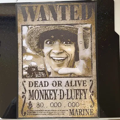 Áp phích truy nã Monkey D Luffy (One Piece) - Hueforge Print