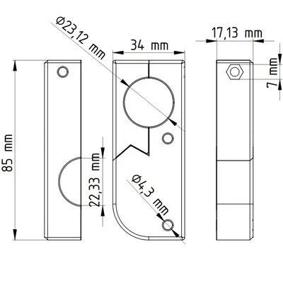 Giá đỡ tay lái treo cho bộ giữ giống RAM với file FreeCAD
