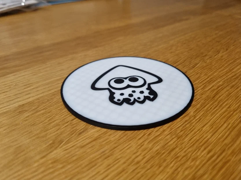 Móc lót ly đôi mặt Splatoon với logo và hình mực - Image 2