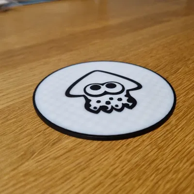 Móc lót ly đôi mặt Splatoon với logo và hình mực