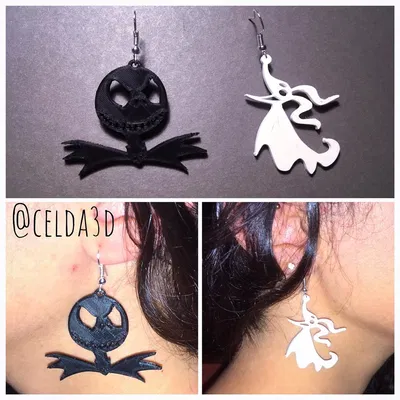 Mặt dây chuyền Jack Skellington và Zero từ phim Giáng Sinh Kinh Dị