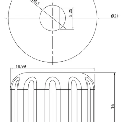 Núm điều chỉnh cho bộ mã hóa quay và biến trở 6mm