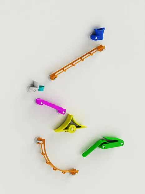 Đường đua bi đá trên cửa tủ lạnh cho trẻ em - Image 1