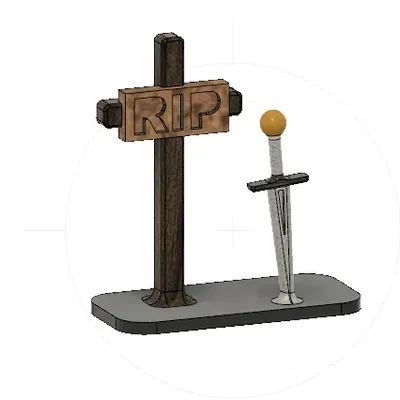 Trang trí Halloween với cây thập tự và thanh kiếm