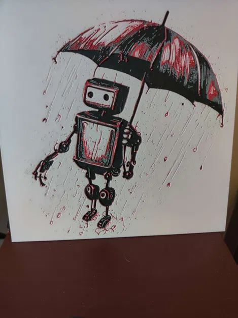 Robot tạo ra bởi AI dưới mưa - HueForge - Image 2