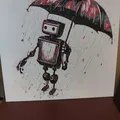Robot tạo ra bởi AI dưới mưa - HueForge - Thumbnail 2