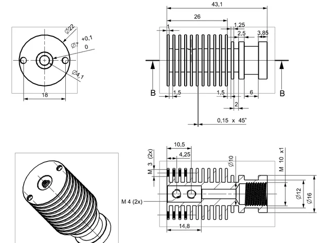 Mô hình heatsink Flsun Q5 cho Hotend thiết kế và chế tạo - Image 2