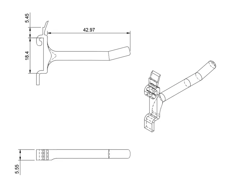 Móc treo tổ chức tường cho hệ thống AHProfi 18x18 - Image 1