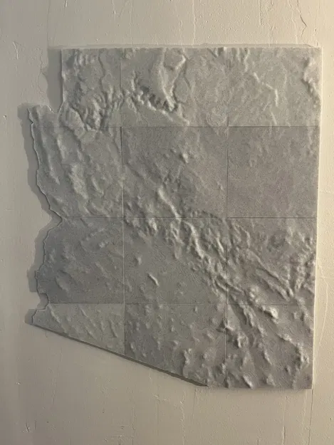 Bản đồ địa hình Arizona chi tiết cho trang trí nội thất - Image 1