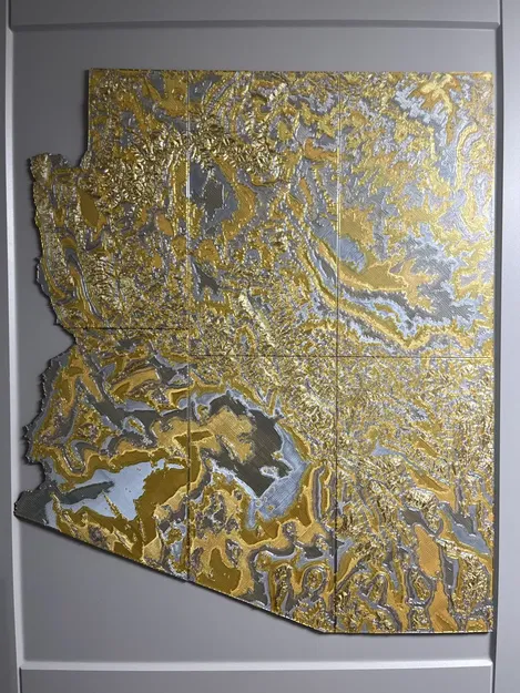 Bản đồ địa hình Arizona chi tiết cho trang trí nội thất - Image 2