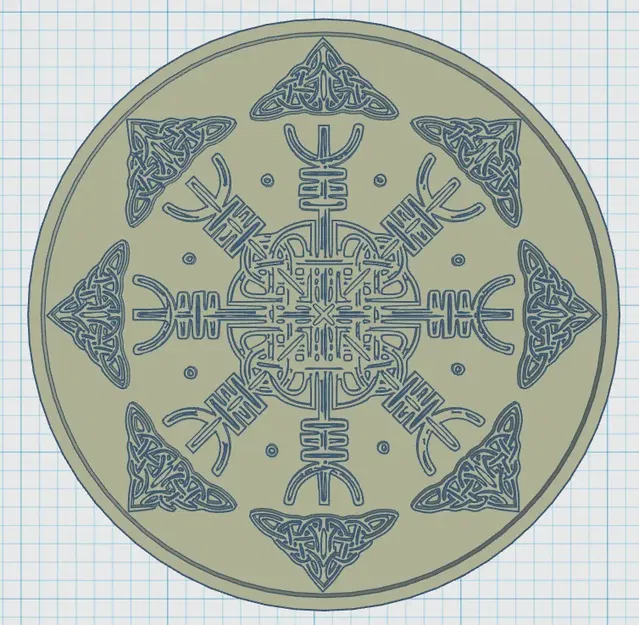 Biểu tượng Viking trên đế lót ly 08 - Image 1