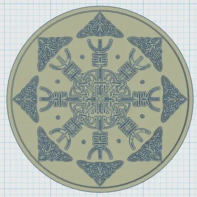 Biểu tượng Viking trên đế lót ly 08