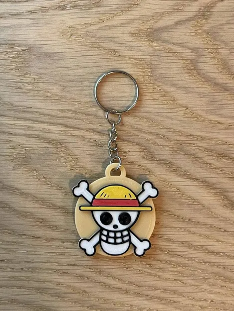 Móc khóa đầu lâu Jolly Roger One Piece nhiều màu sắc - Image 1