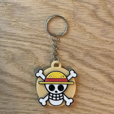 Móc khóa đầu lâu Jolly Roger One Piece nhiều màu sắc