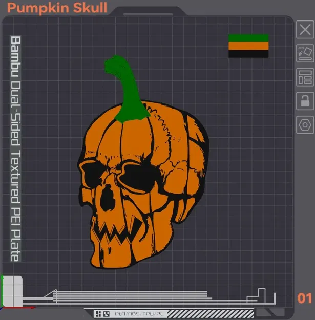 Đầu lâu bí ngô trang trí tường nghệ thuật - Image 1