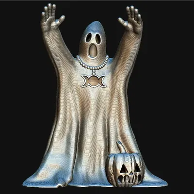 Combo ma và bí ngô trang trí Halloween