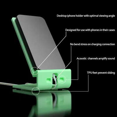 Giá đỡ iPhone để bàn tích hợp cáp sạc