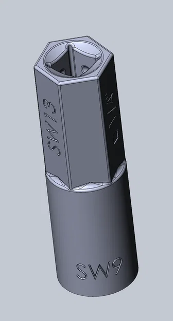 Bộ chuyển đổi SW19-SW13 1/4" cho đai ốc M6 - Image 2