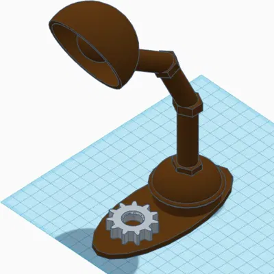 Đèn bàn phong cách steampunk cho nhà búp bê