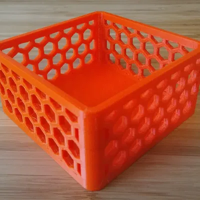 Hộp hình chữ nhật không nắp với họa tiết lục giác