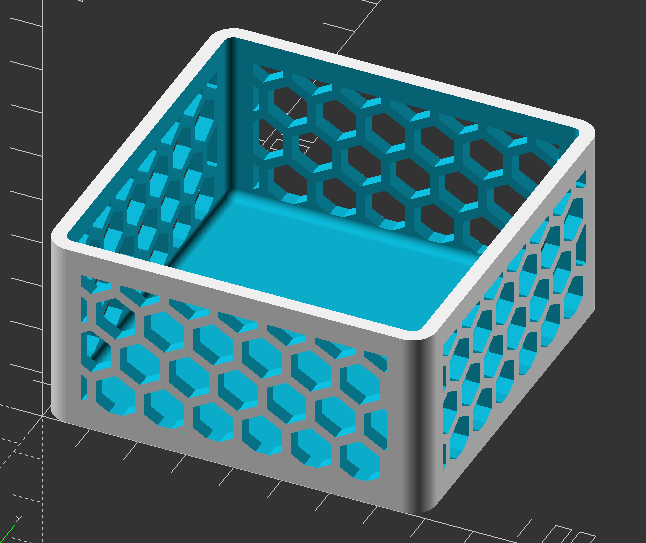 Hộp hình chữ nhật không nắp với họa tiết lục giác - Image 2