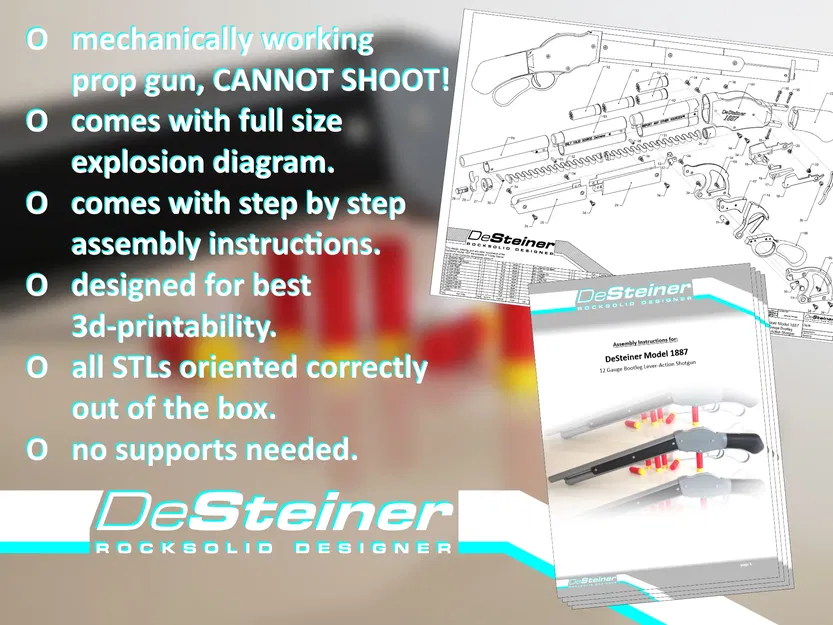 Súng giả Winchester Model 1887 hoạt động cơ học - Image 2