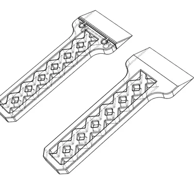 Công cụ cạo với lưỡi thay thế, thiết kế liền khối