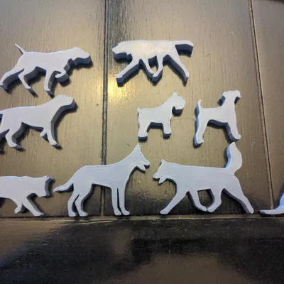 Silhouette chó cho trò chơi board game Dog Lover