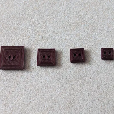 Nút vuông đơn giản cho trang phục với kích thước đa dạng