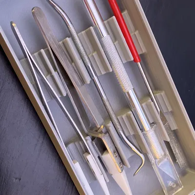 Giá đỡ pick, tweezer và exacto có thể xếp chồng Gridfinity